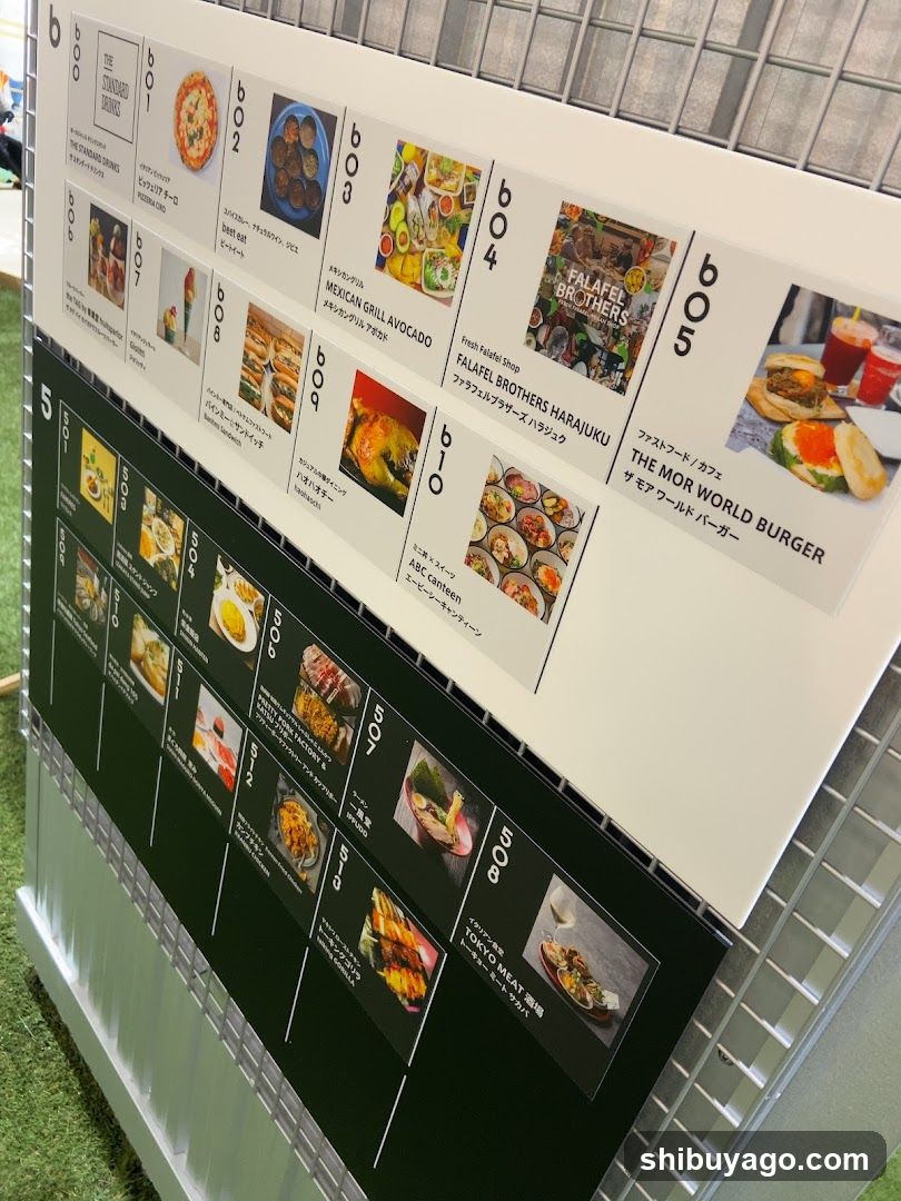 A white and black menu board showcasing various food items with images, descriptions, and prices.