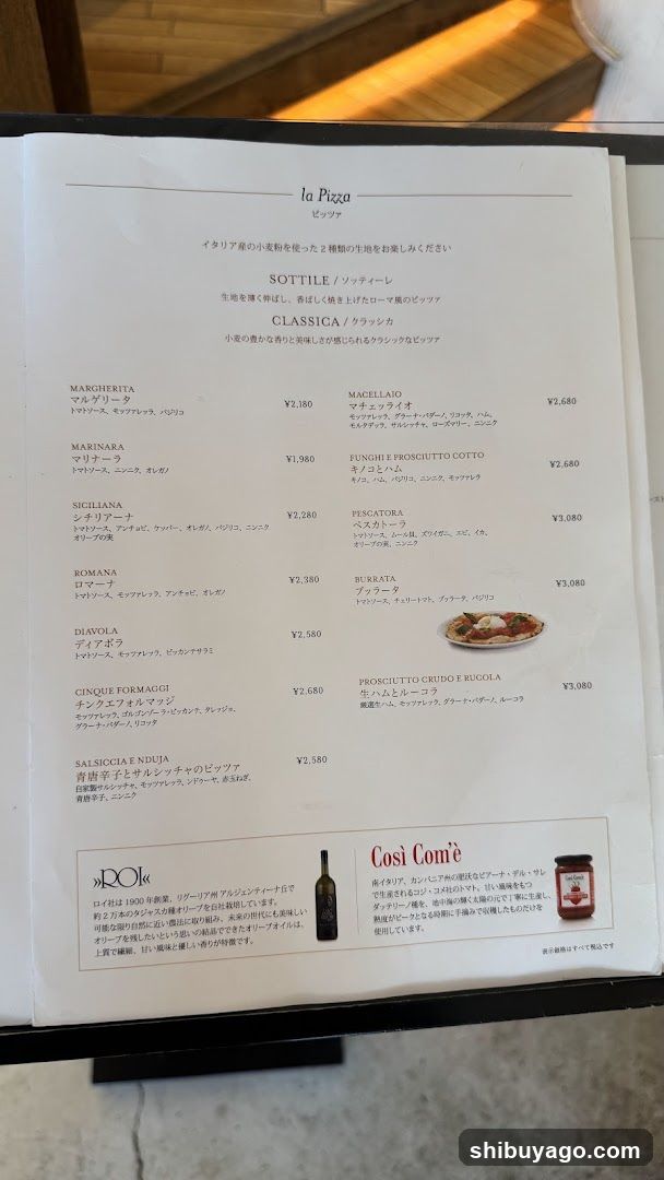 La Pizza Menu