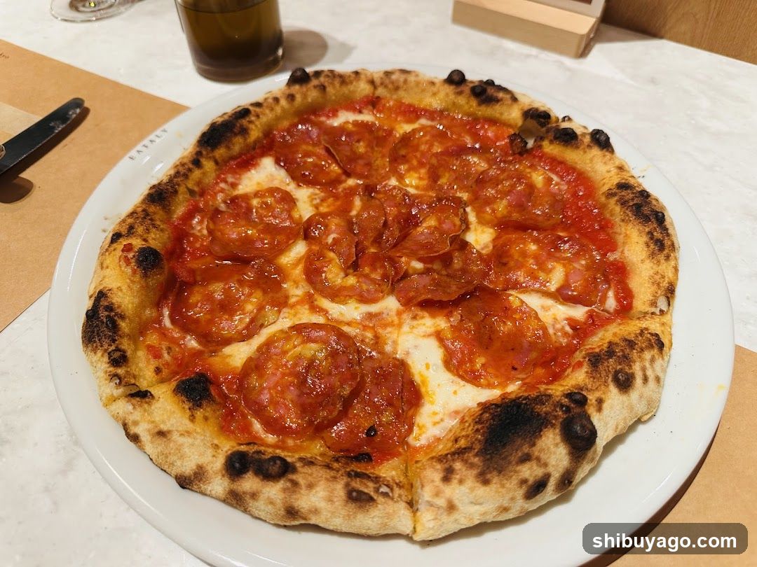 Pepperoni Pizza on White Plate