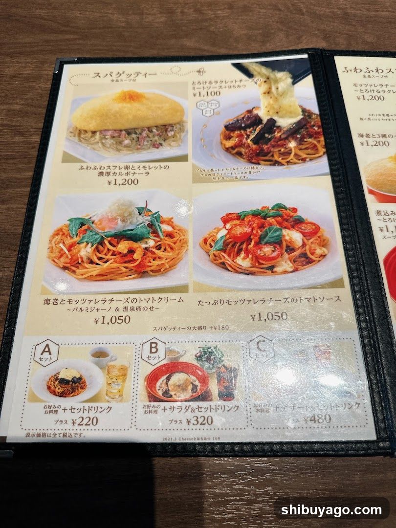 Spaghetti Menu Page
