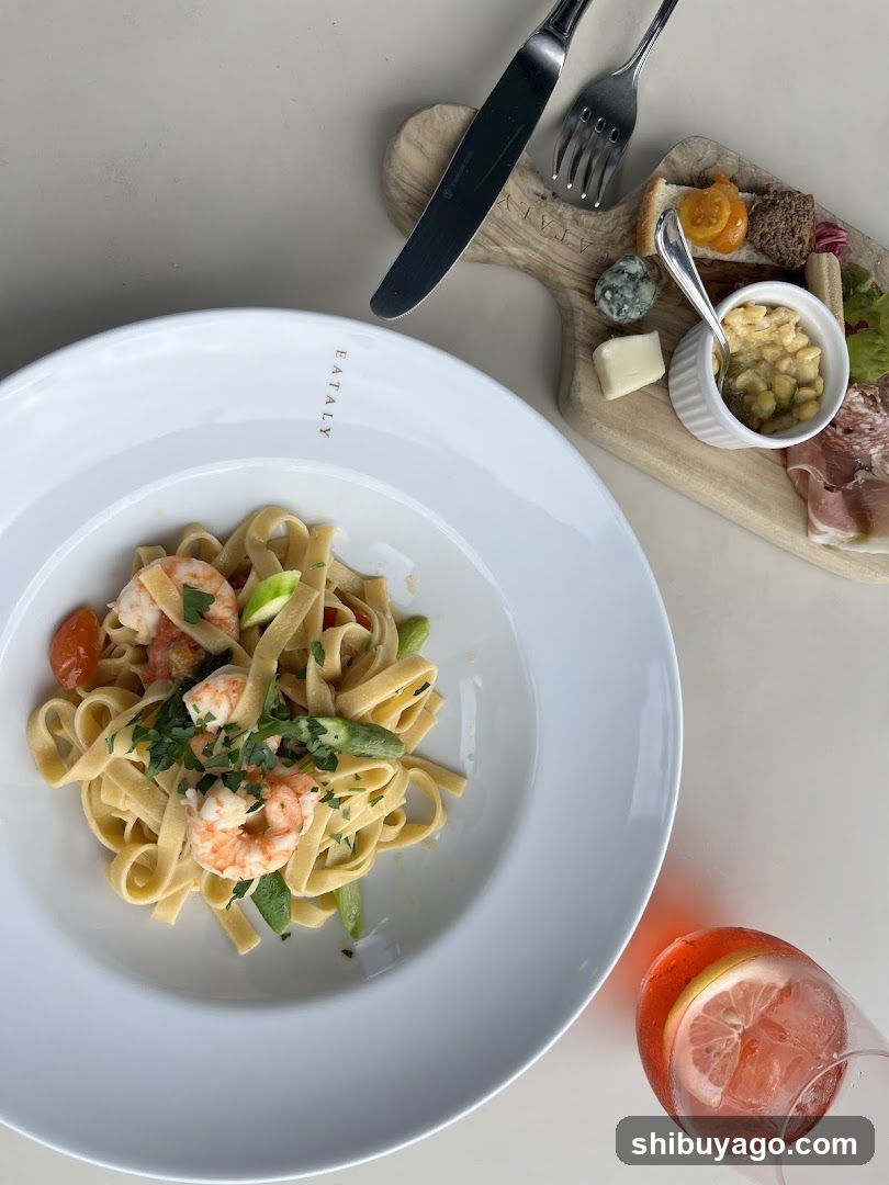 Pasta with Shrimp and Side Dishes