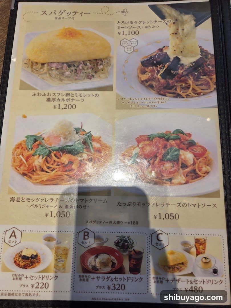 Spaghetti Menu