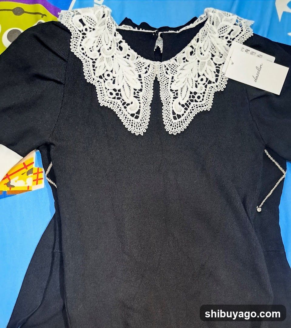 Black Dress with Lace Collar