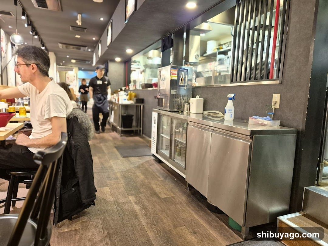Restaurant Interior with Staff and Customer