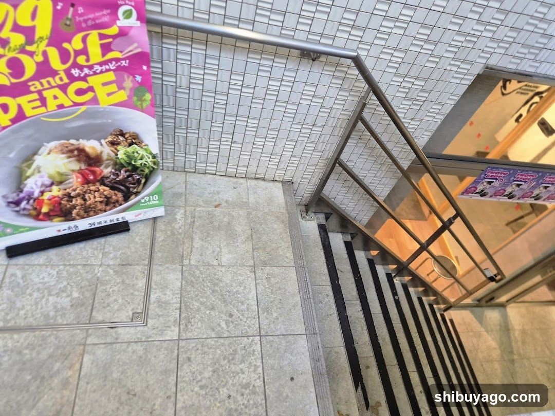 Stairwell Poster with Food Ad