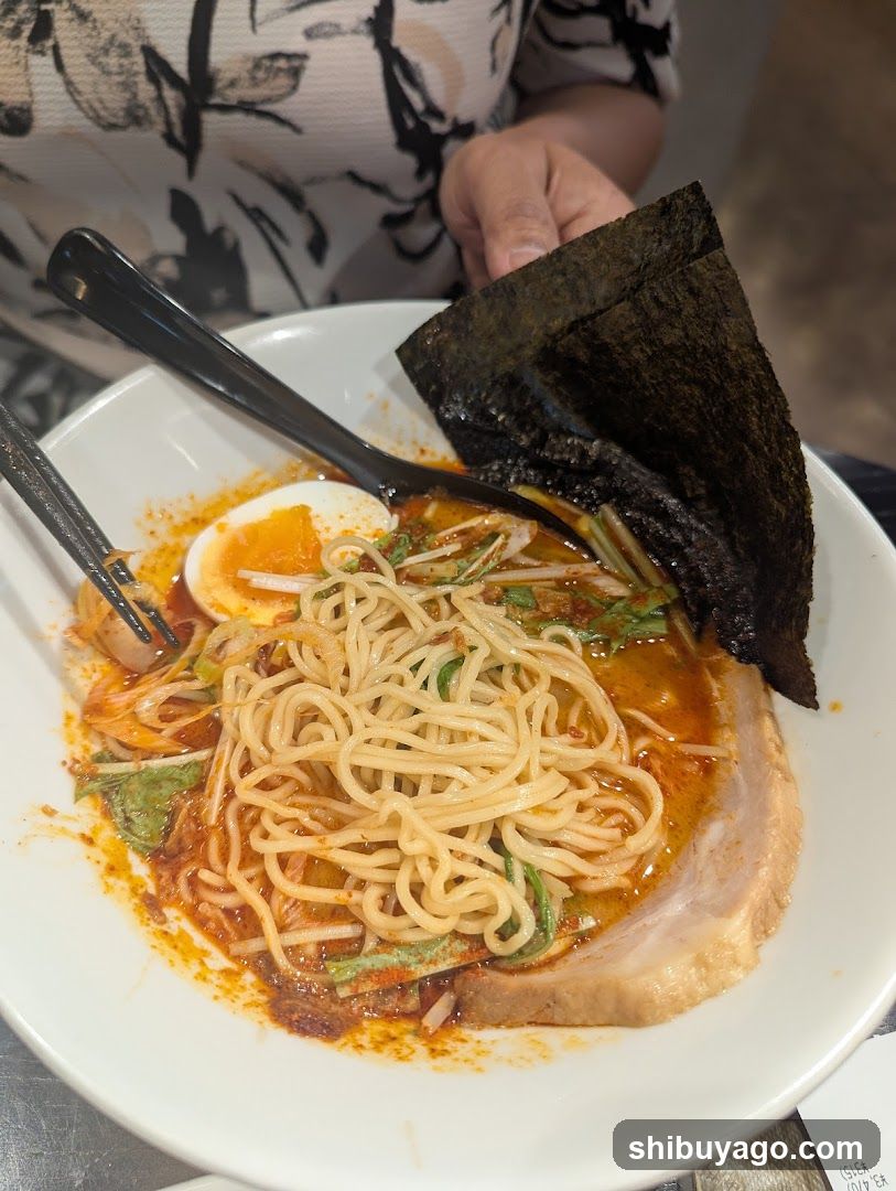 Ramen Bowl with Nori and Chopsticks