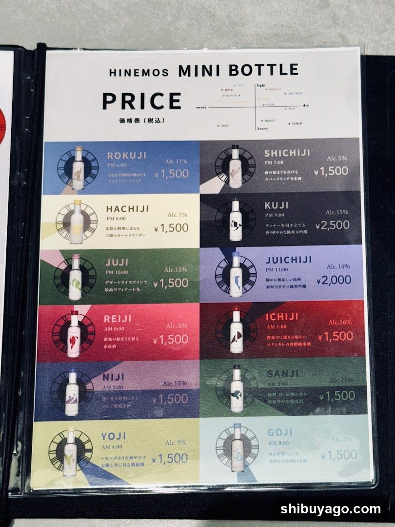 HINEMOS MINI BOTTLE PRICE LIST