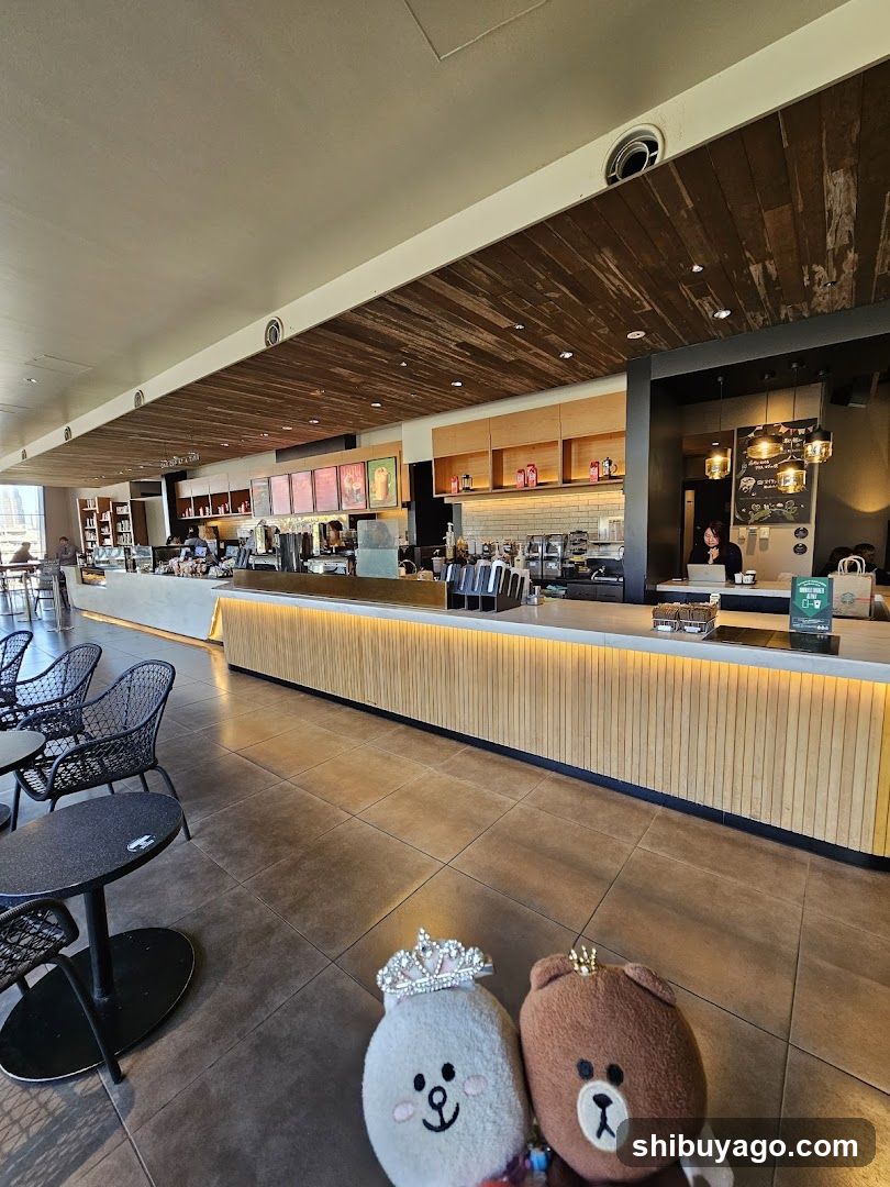 Coffee Shop Interior with Line Friends Merchandise