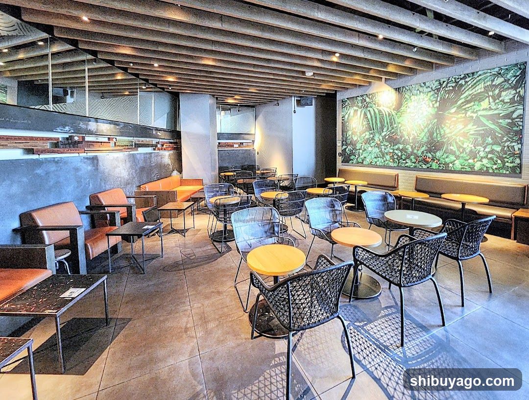 Modern Cafe Interior with Seating Area