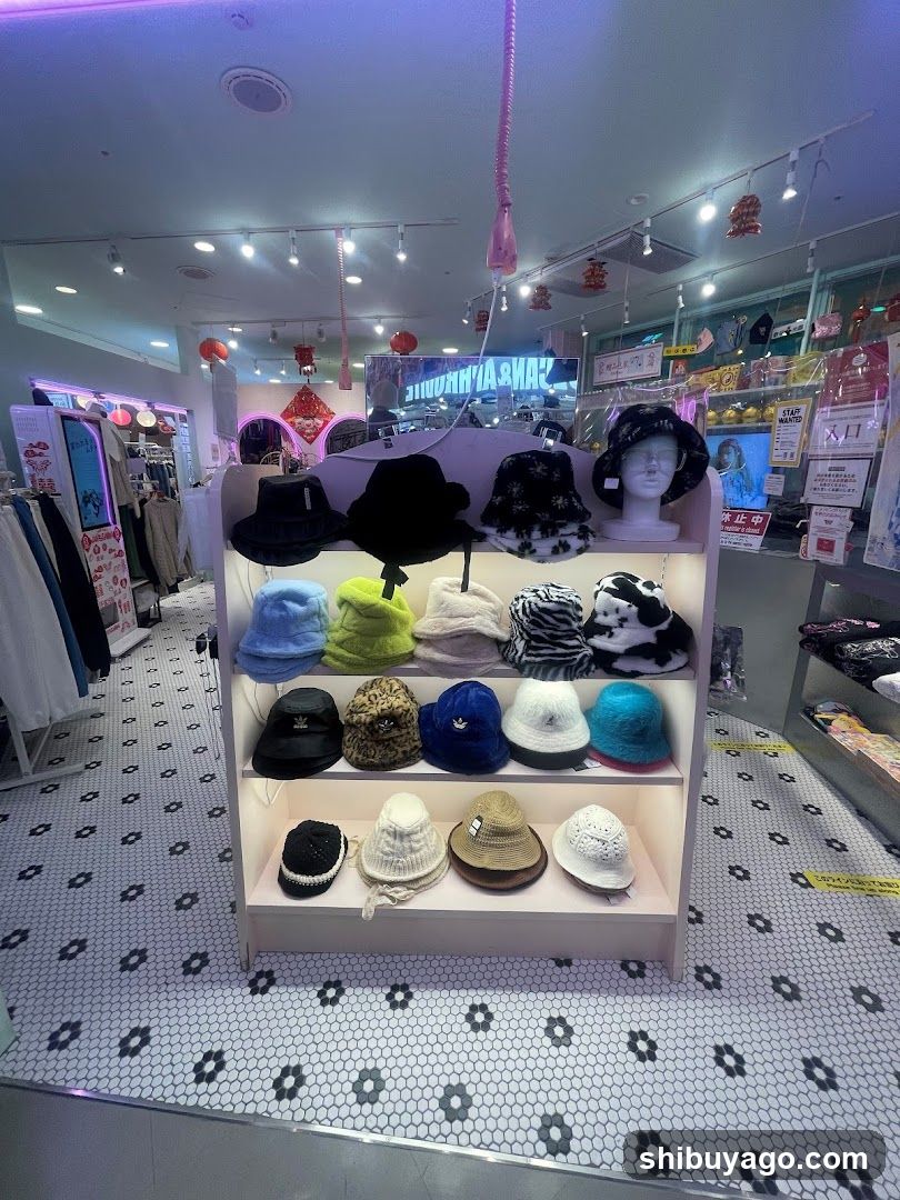 Hat Display in Store Interior