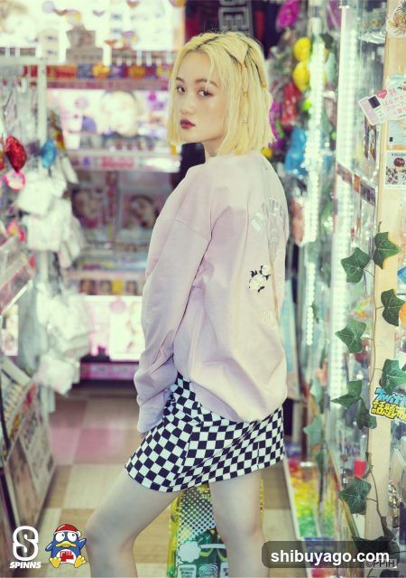 Girl in a store aisle
