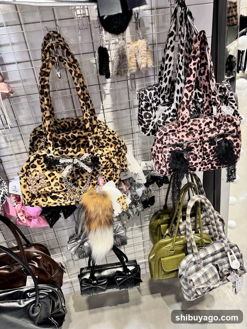 Leopard Print Handbags Display