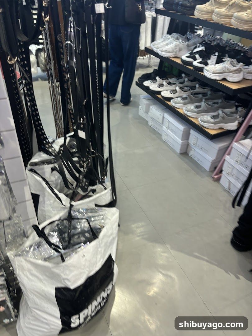 Retail Store Interior with Footwear and Accessories Display