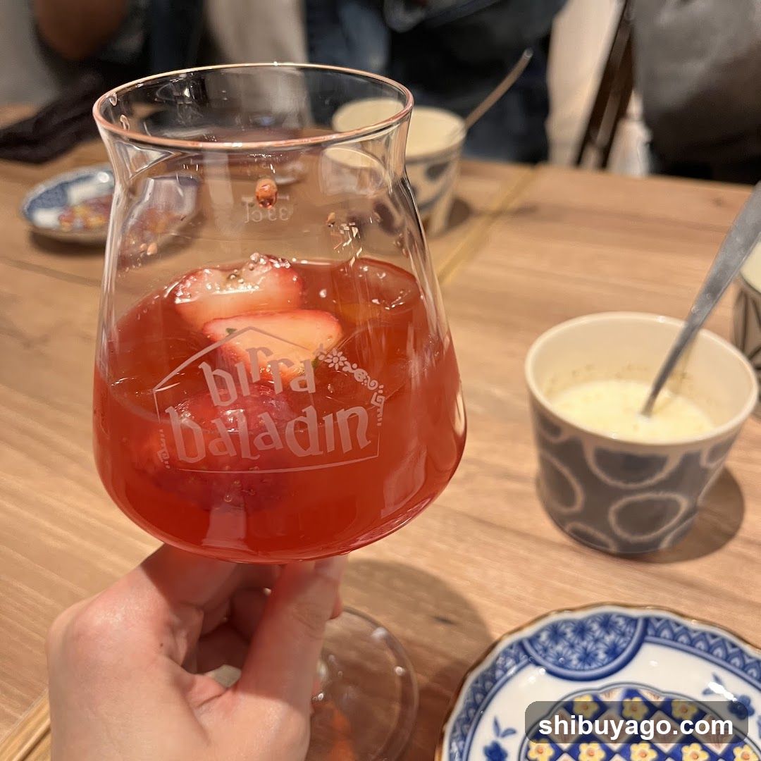 Bifra Baladin Drink with Strawberries