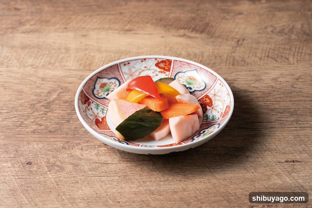 Assorted Pickled Vegetables in Decorative Bowl