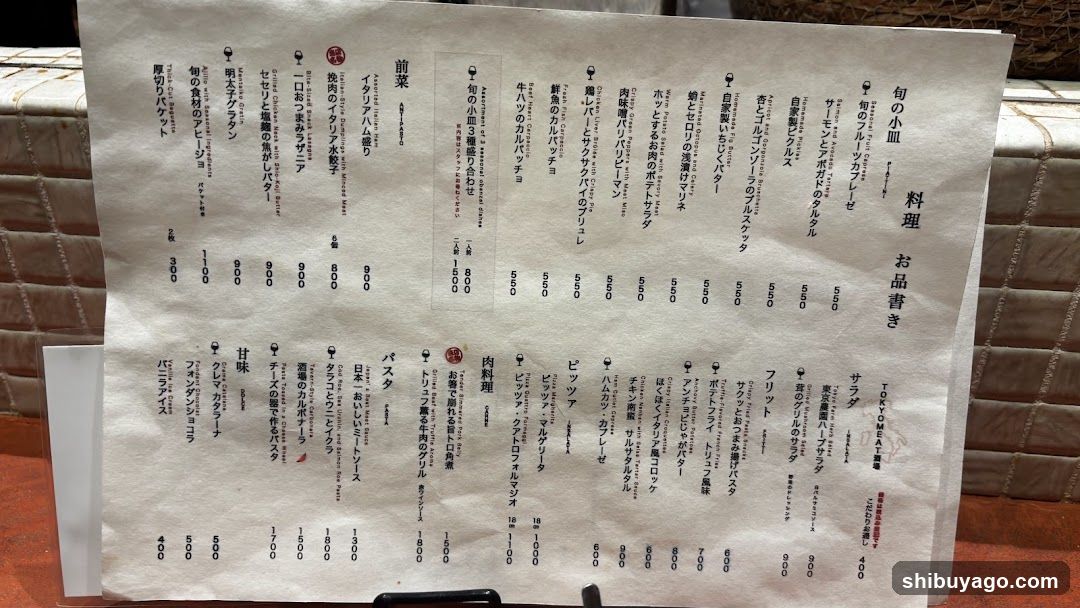 Japanese Restaurant Menu