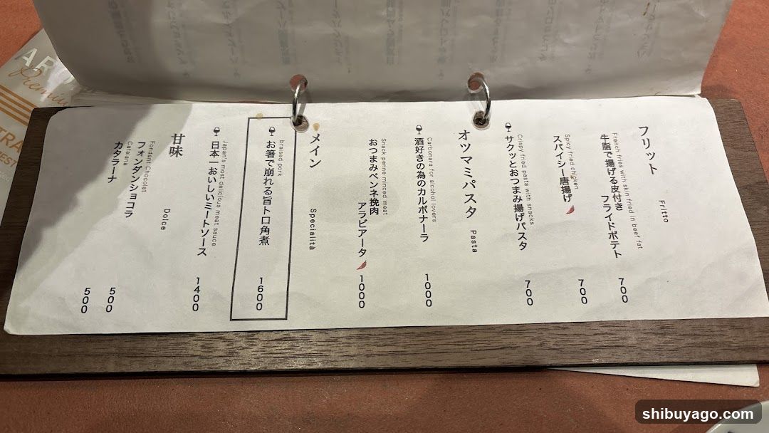 Japanese Restaurant Menu Page
