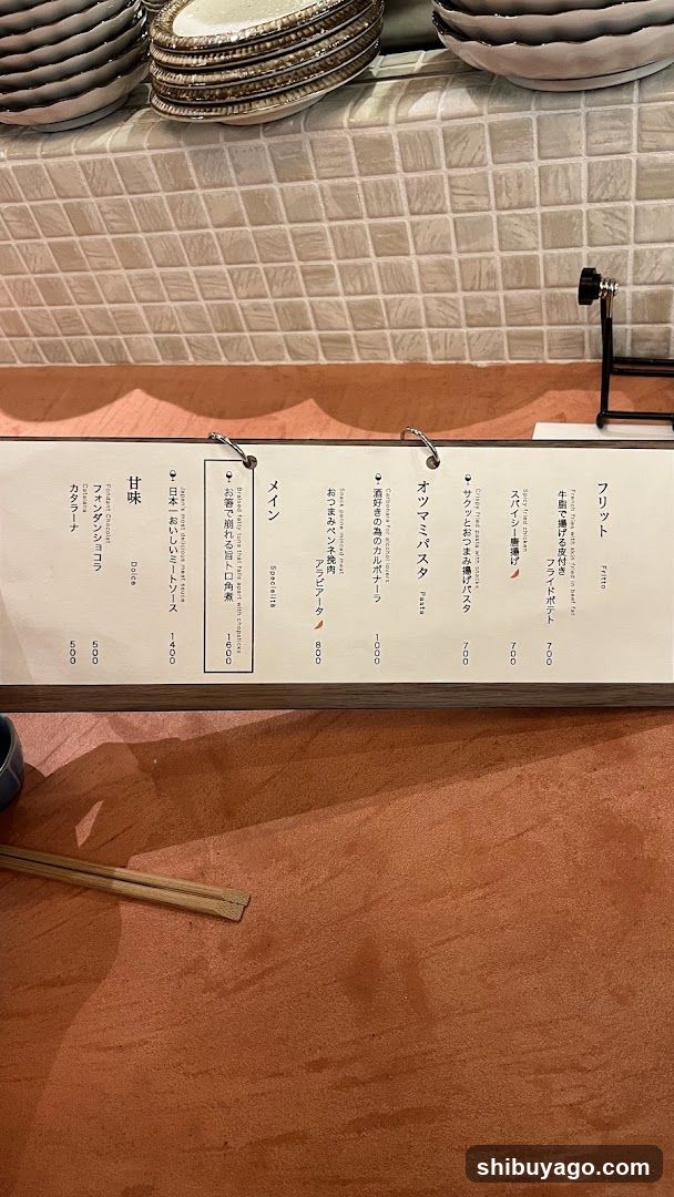 Japanese Restaurant Menu Board