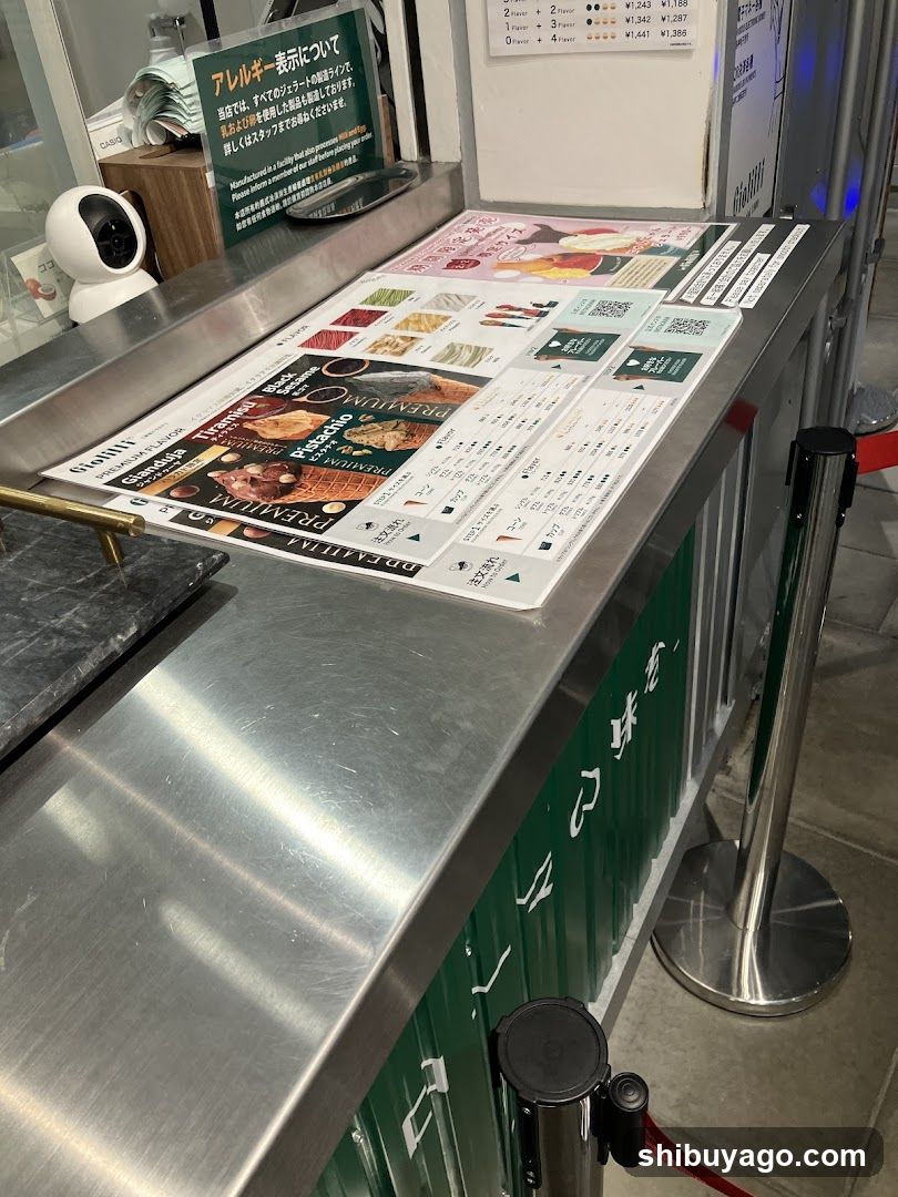Food Menu Display at Counter