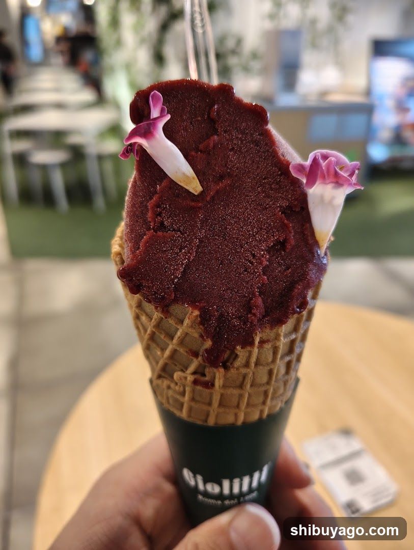 Flower-topped Gelato Cone