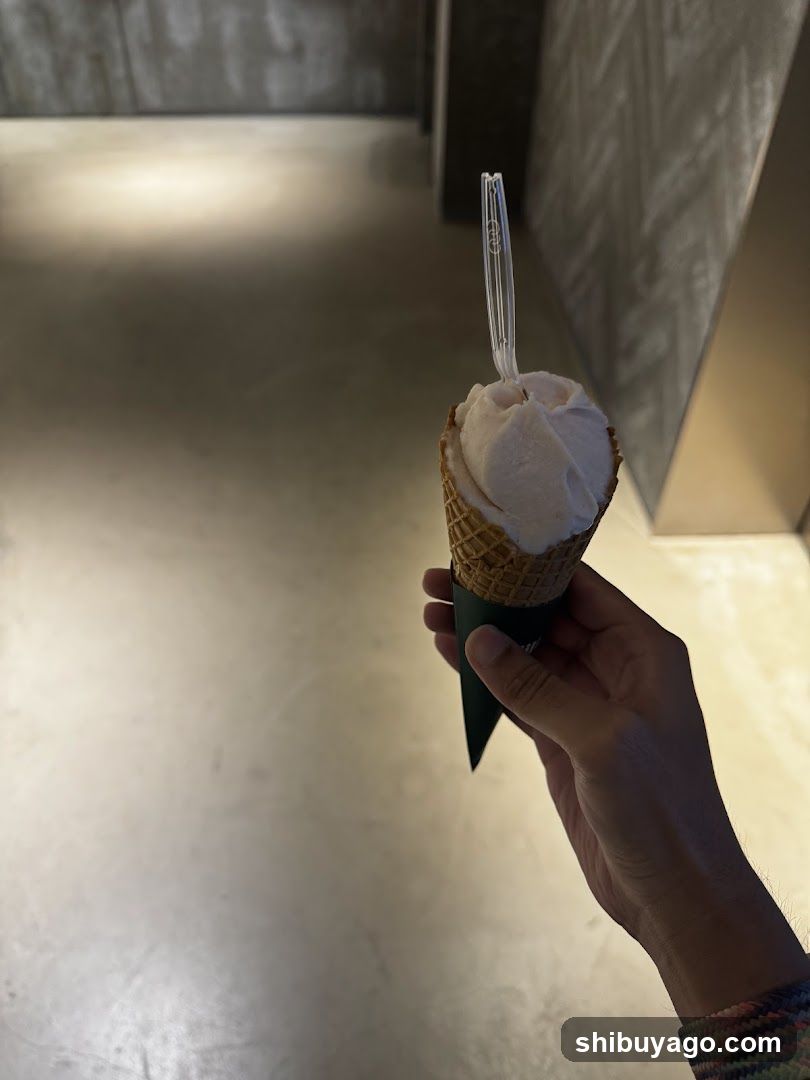 Ice cream cone in hand
