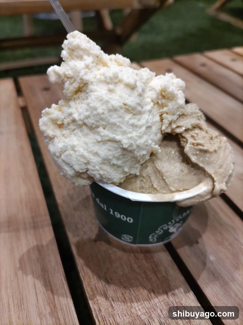 Gelato Cup on Wooden Table