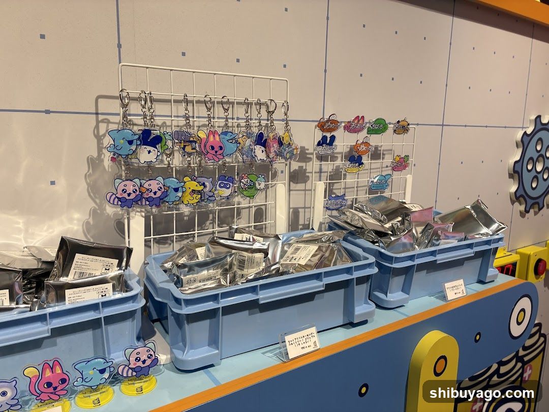 Merchandise Display with Keychains and Blind Bags