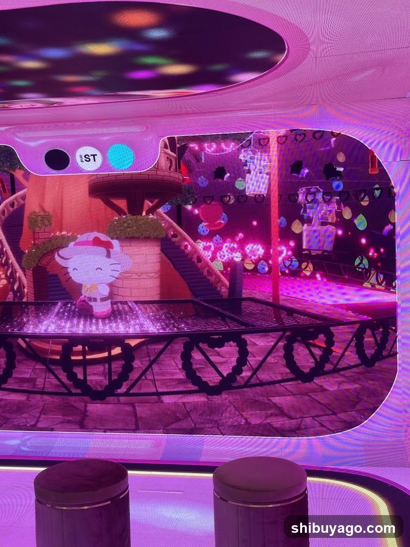 Hello Kitty themed interior scene
