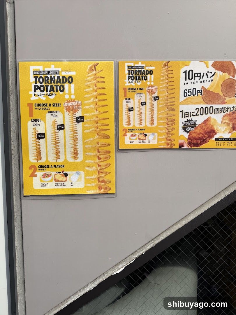 Tornado Potato and Bread Menu Display
