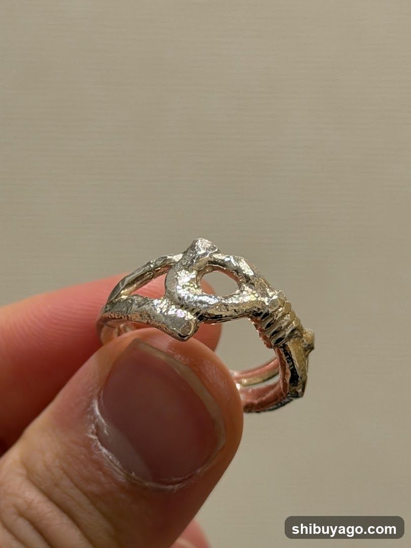 Silver Ring with Organic Design