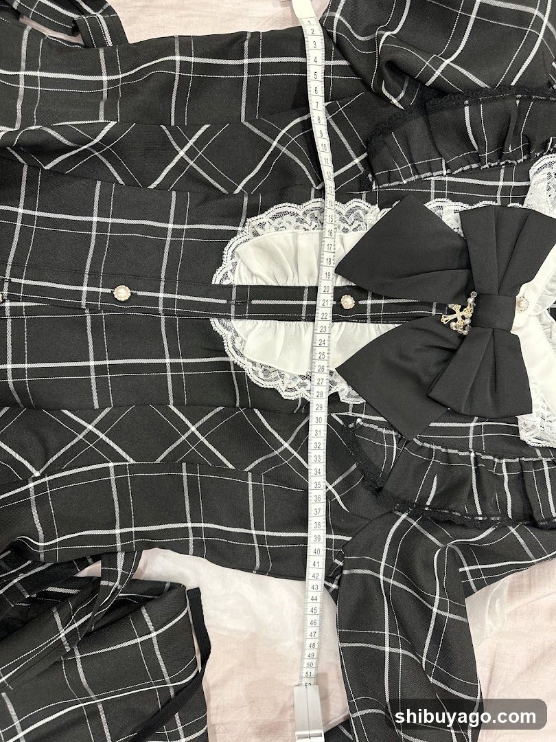 Plaid Fabric with Bow and Lace Detail