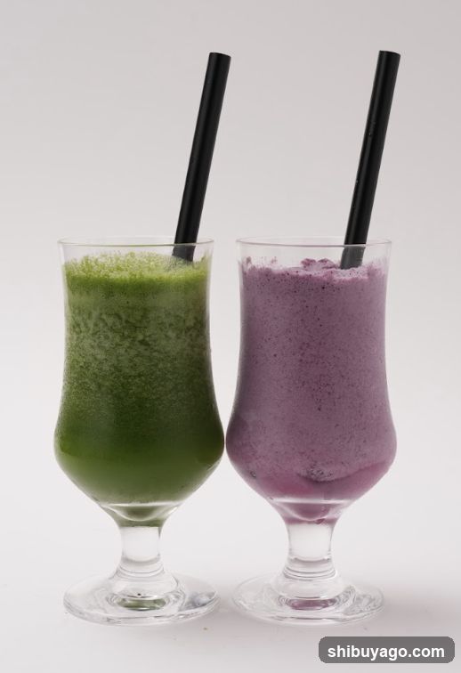 Green and Purple Smoothies
