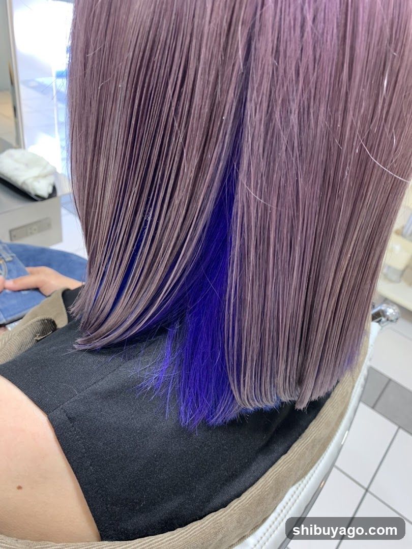 Purple Hair with Blue Highlights