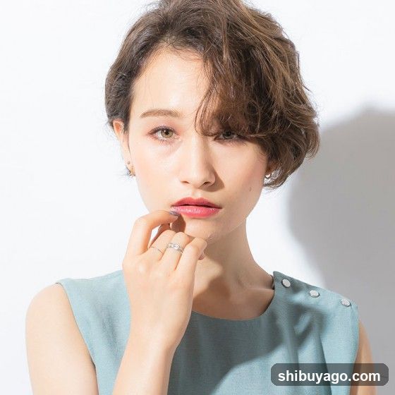 Portrait of a woman with short wavy hair