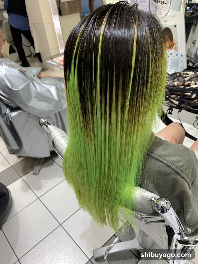 Salon Interior with Green Hair