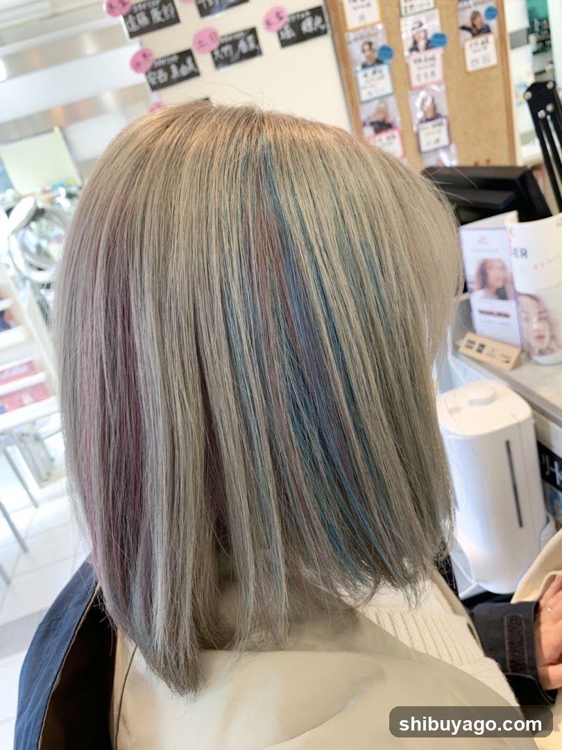 Hair Salon Interior with Colorful Hair