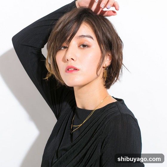 Portrait of a woman with short hair