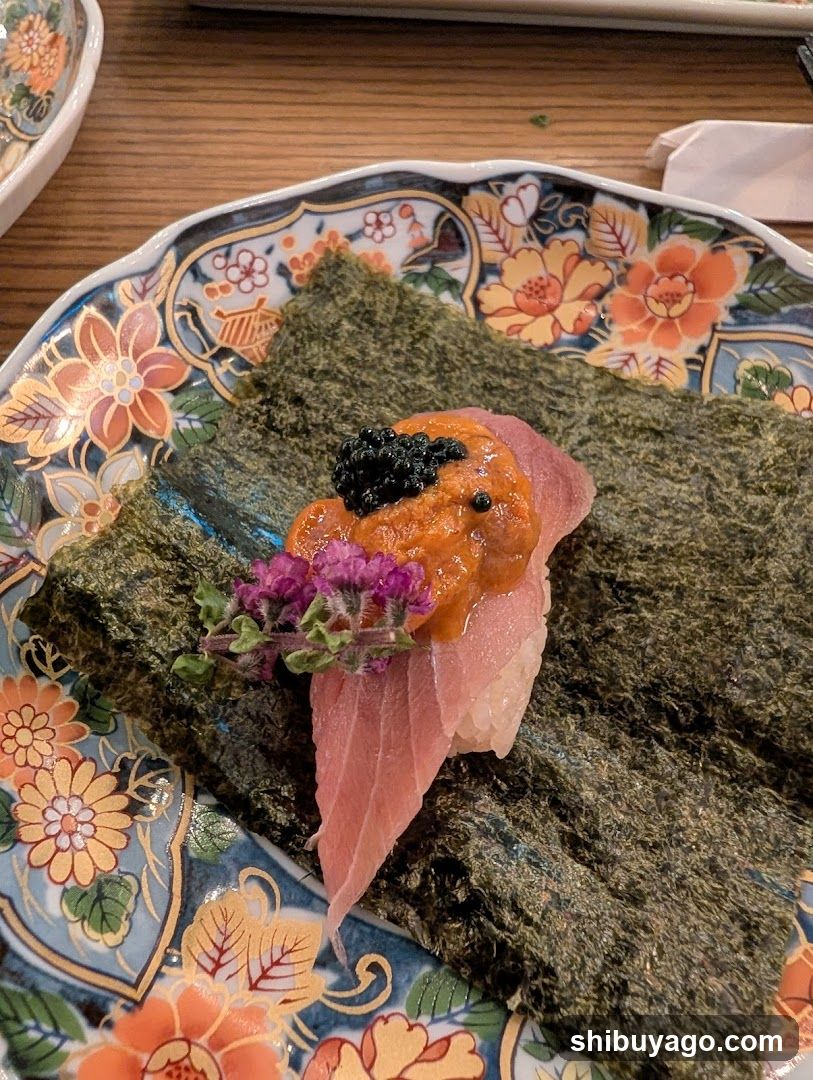 Sushi with Caviar and Nori Sheet