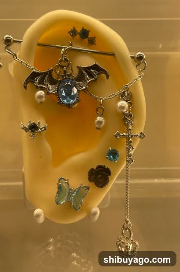 Earring Display on Ear Model