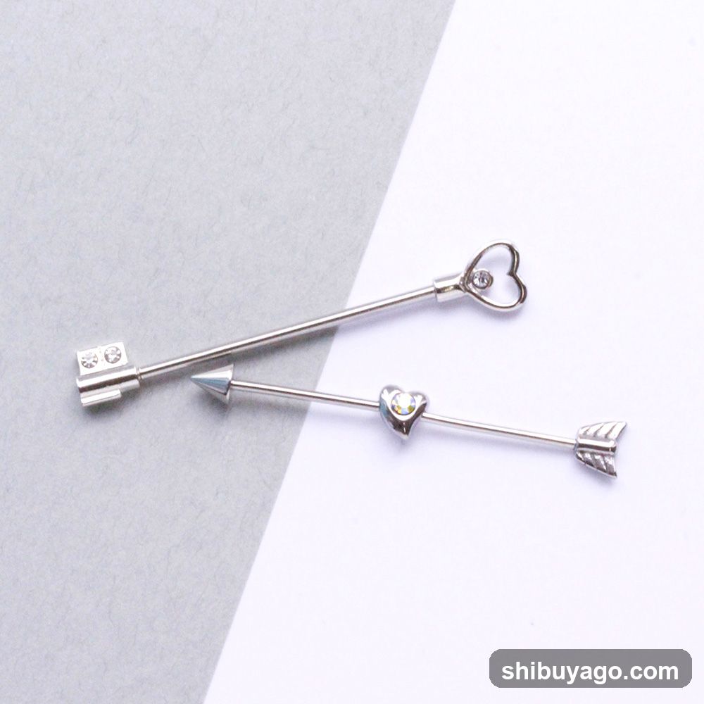 Silver Key and Arrow Studs