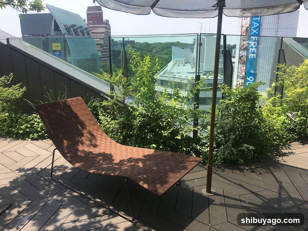 Outdoor Terrace with Lounge Chair and Greenery