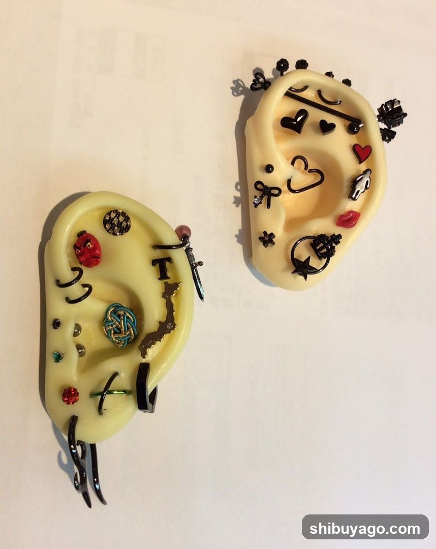 Earring Display on Ear Models