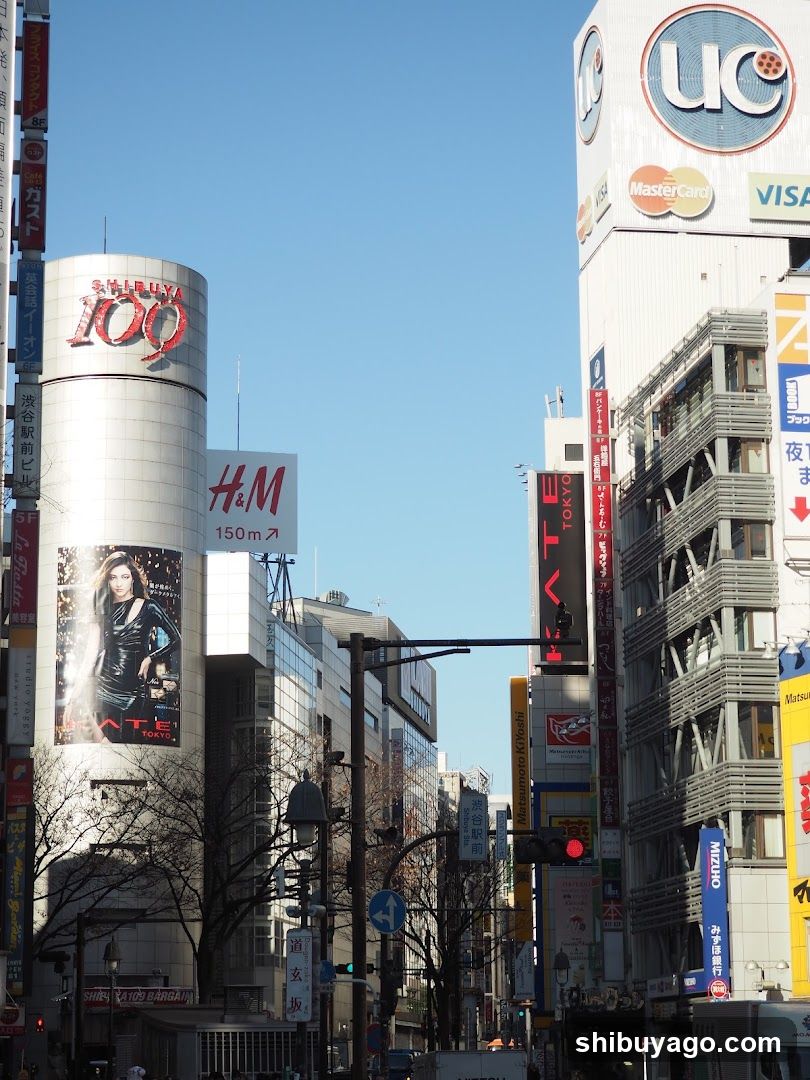 Urban Street Scene with Storefronts and Billboards