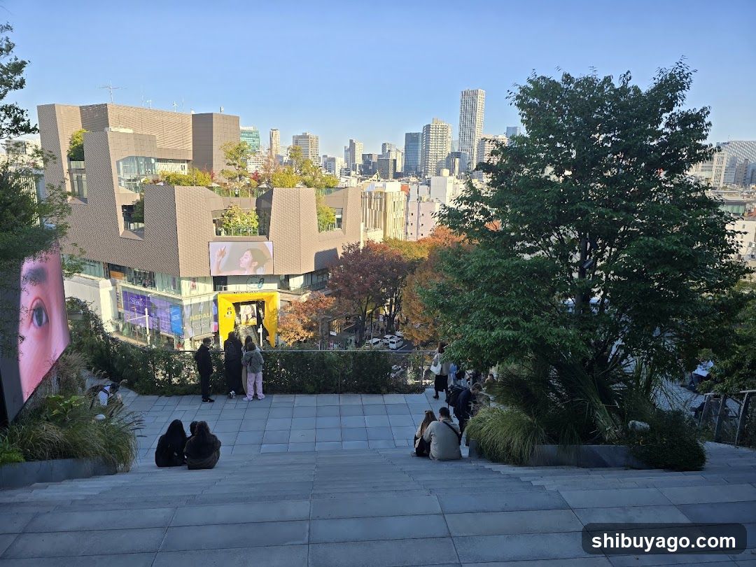 Cityscape with modern architecture and urban life