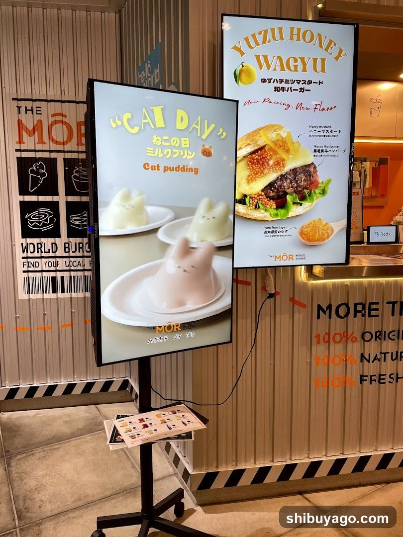 Cat Day and Yuzu Honey Wagyu Ad Display