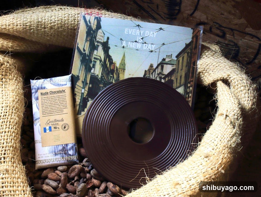 Chocolate and Cocoa Beans in Burlap Bag