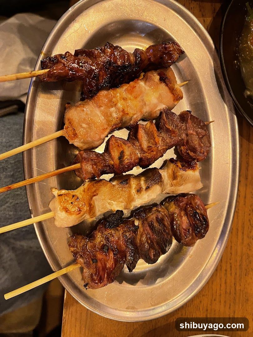 Grilled Skewers on Metal Plate