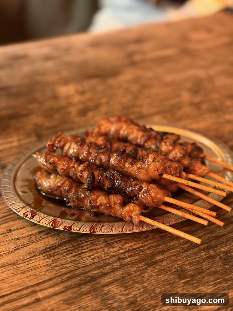 Grilled Skewers on a Wooden Table