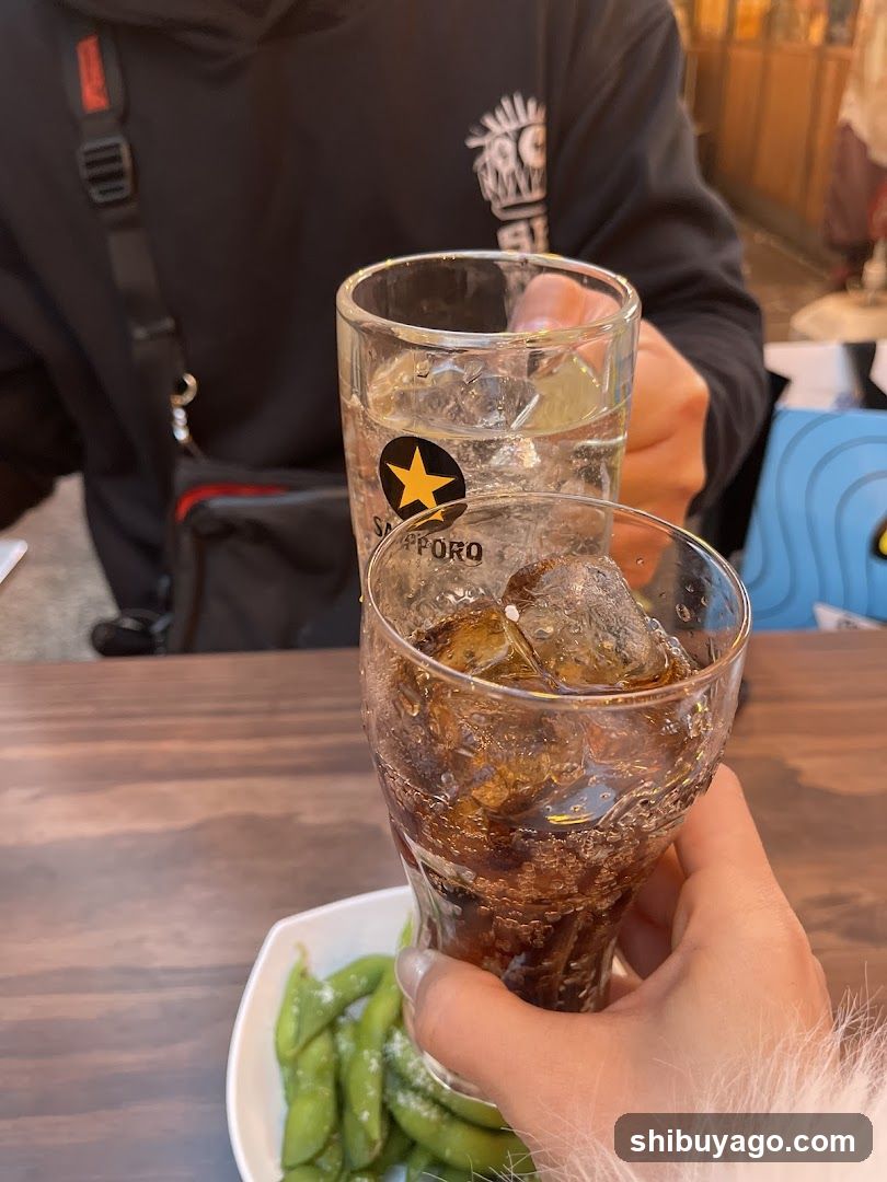 Drinks and Edamame