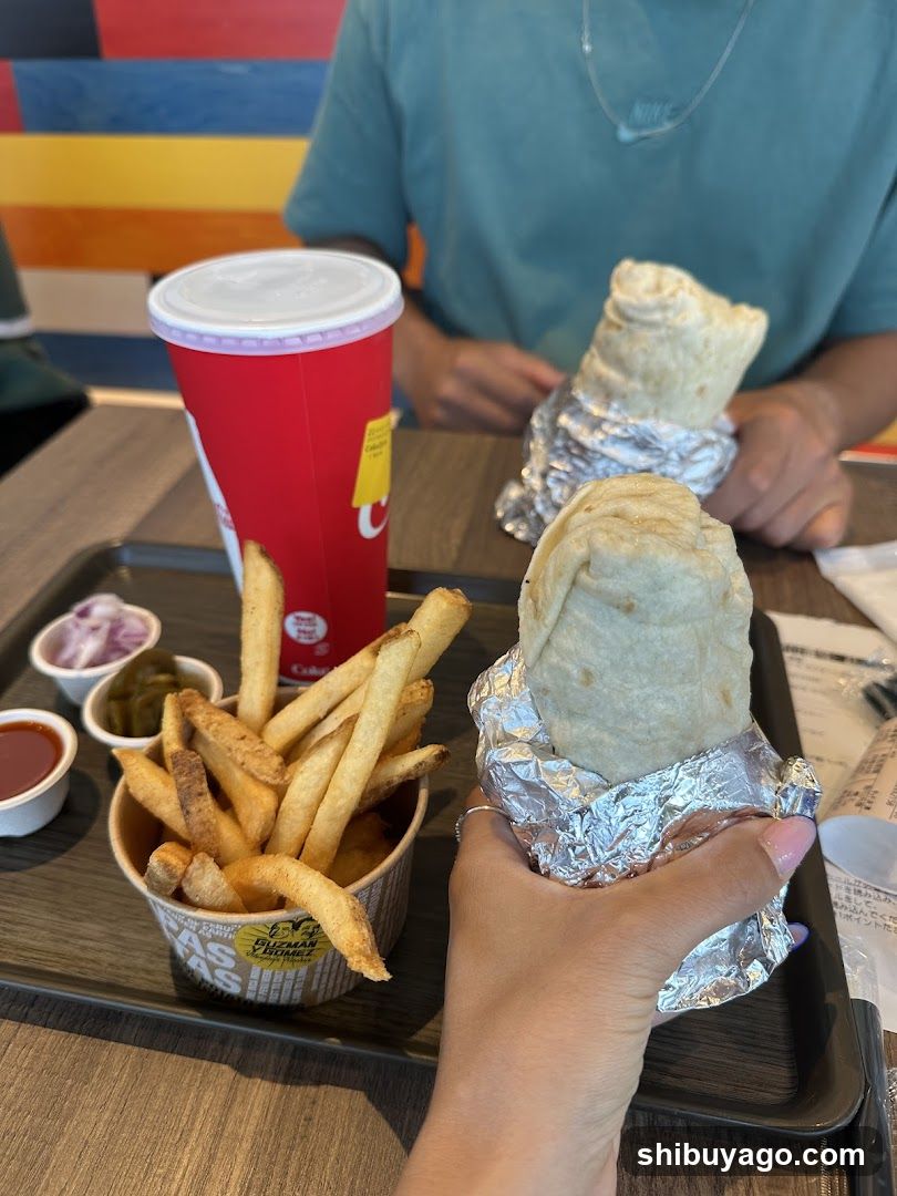 Fast Food Meal with Wraps and Fries